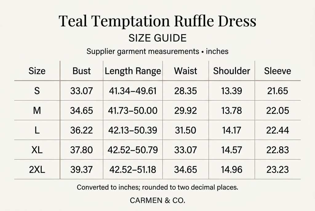 Ruffle Dress with Lantern Sleeves | Turquoise Temptation | Carmen & Co